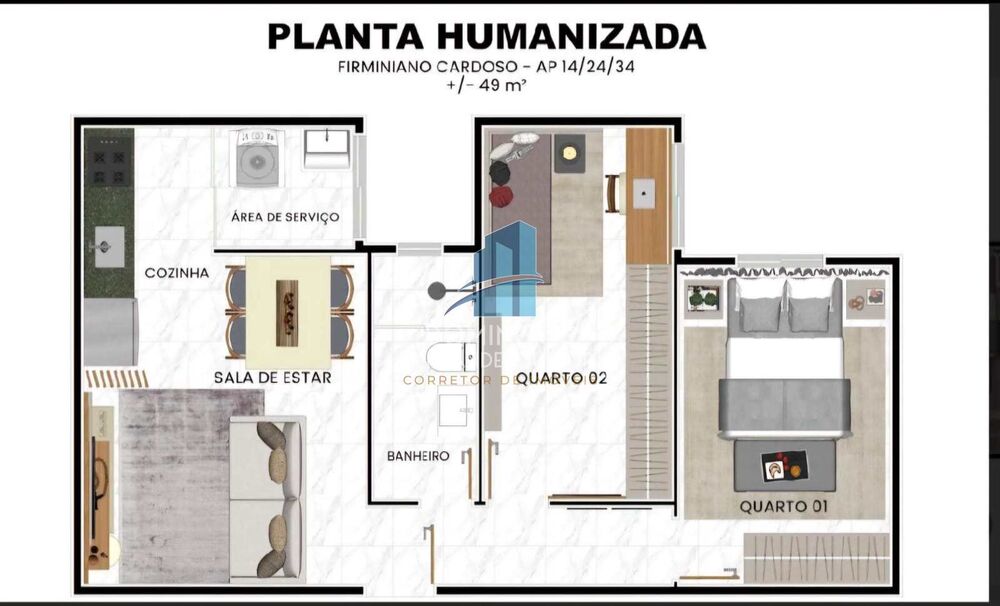 Apartamento, 2 quartos, 49 m² - Foto 2