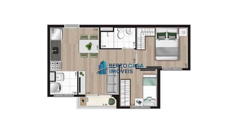 Apartamento, 2 quartos, 35 m² - Foto 8