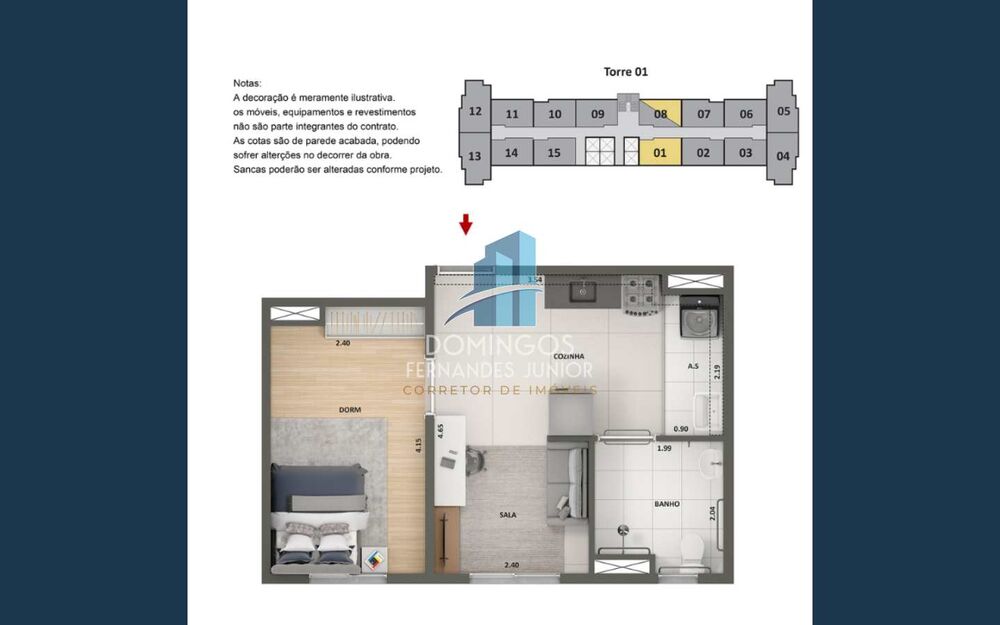 Apartamento, 2 quartos, 34 m² - Foto 3