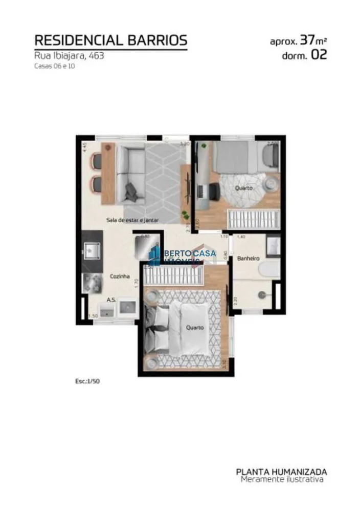 Apartamento, 2 quartos, 37 m² - Foto 7
