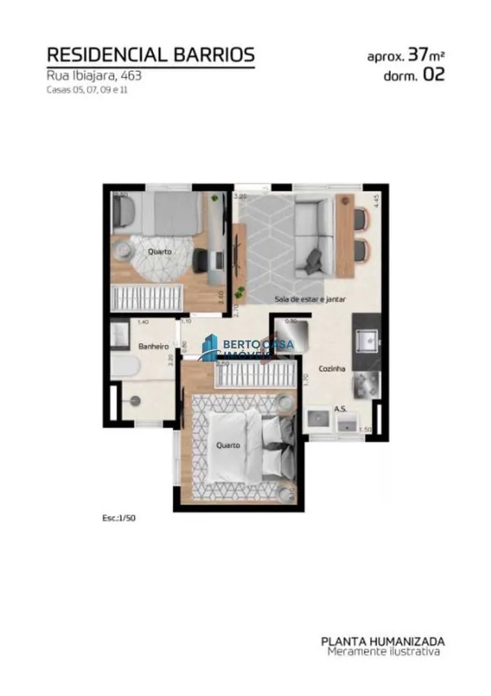 Apartamento, 2 quartos, 37 m² - Foto 5