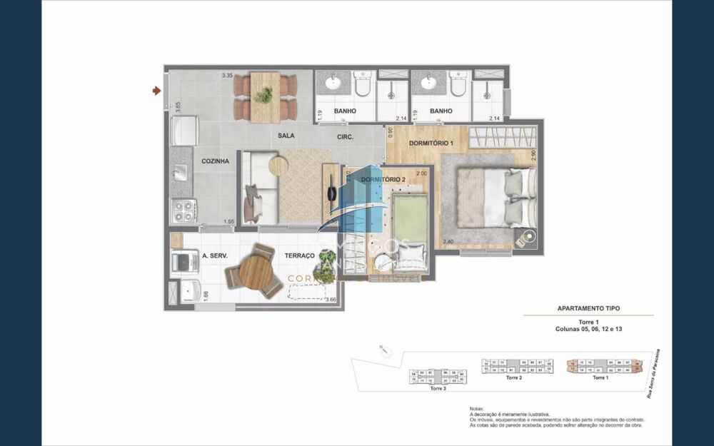 Apartamento, 2 quartos, 33 m² - Foto 1