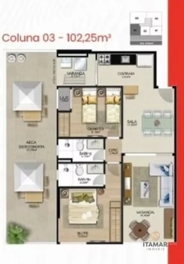 Apartamento, 2 quartos, 102 m² - Foto 1