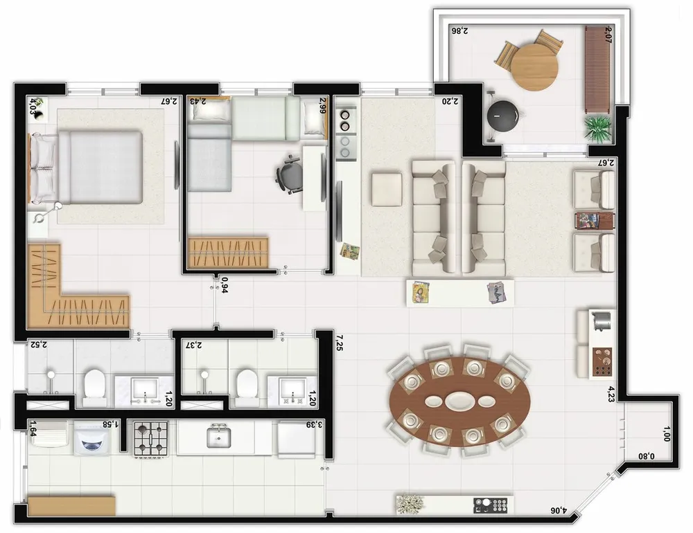 Apartamento, 3 quartos, 83 m² - Foto 2