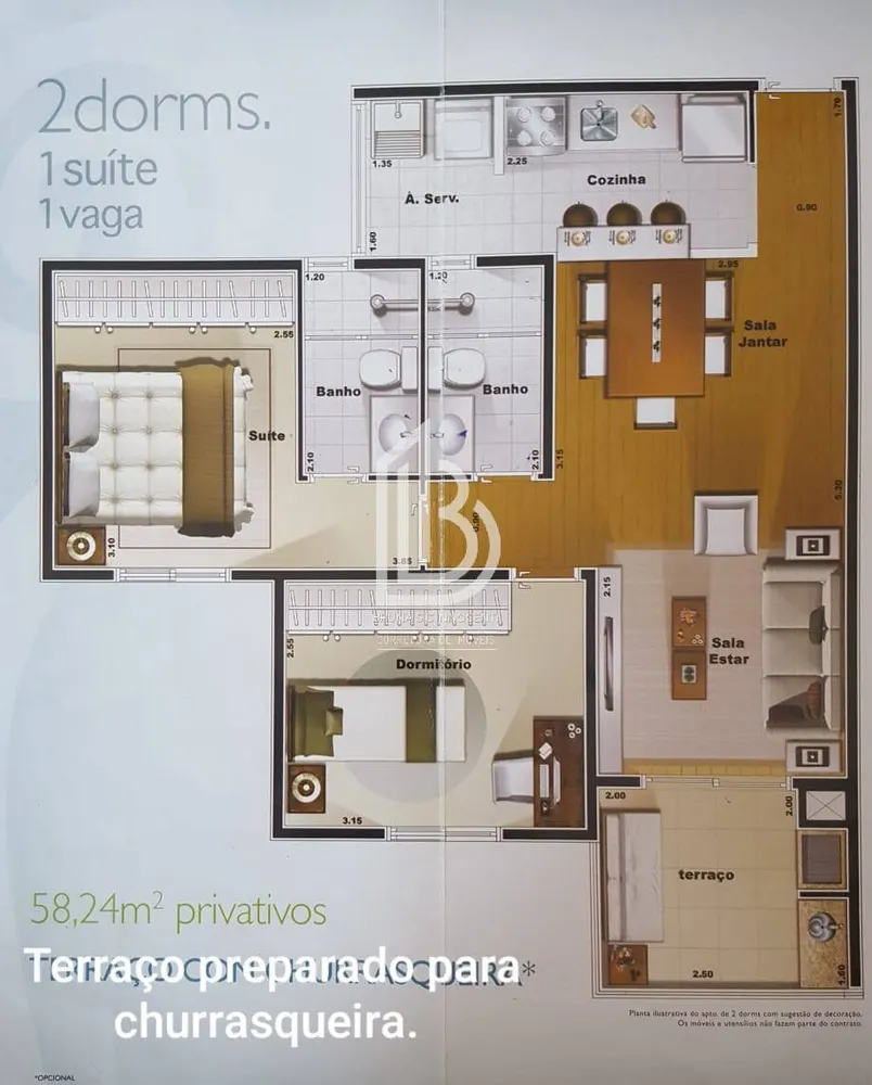 Apartamento, 2 quartos, 58 m² - Foto 5
