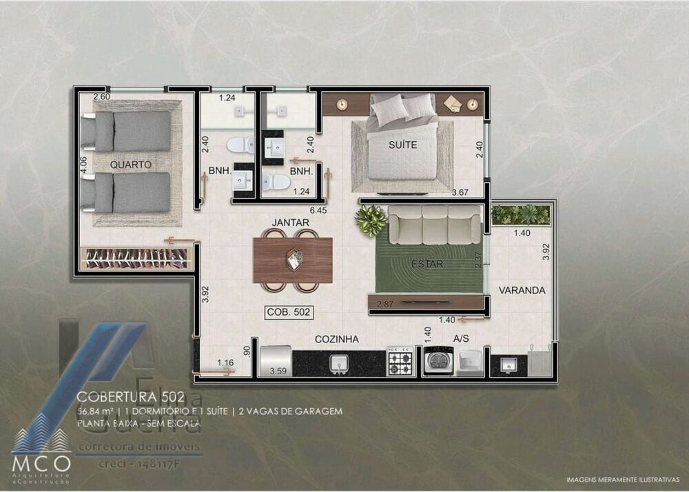 Apartamento à venda com 2 quartos, 63m² - Foto 14