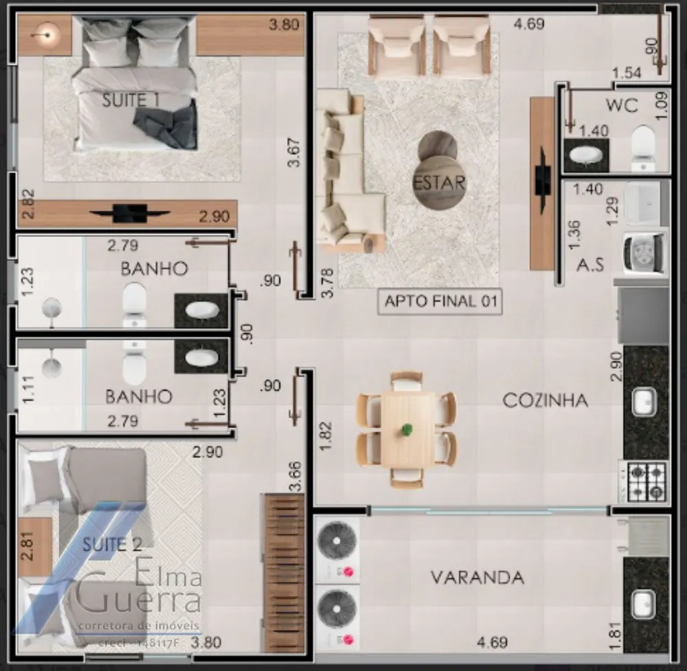 Apartamento, 2 quartos, 80 m² - Foto 9