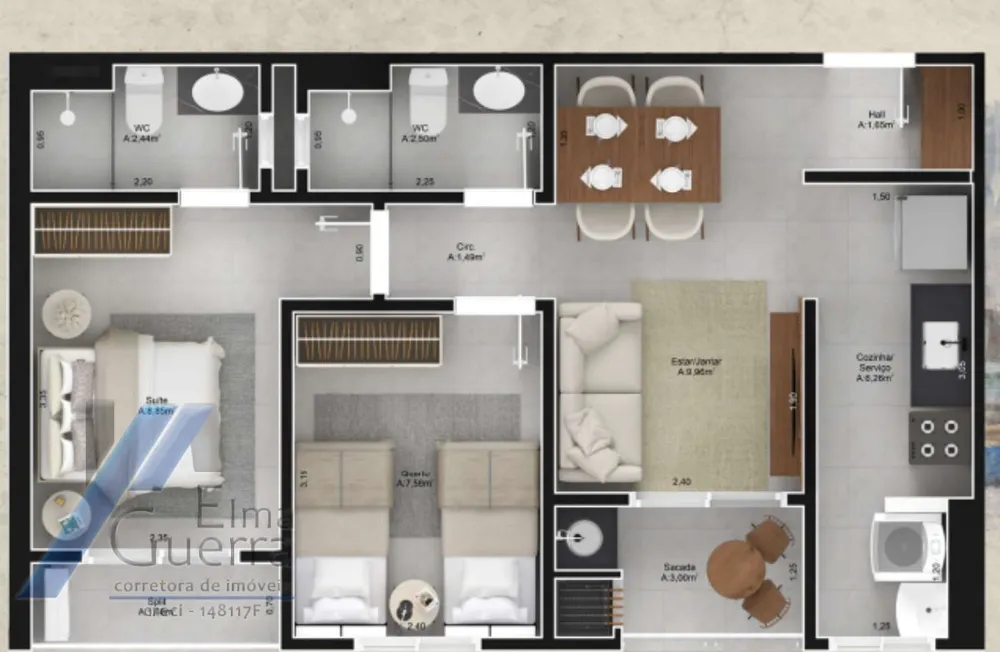Apartamento, 2 quartos, 61 m² - Foto 11