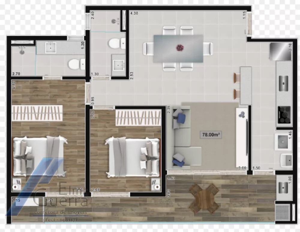 Apartamento, 2 quartos, 79 m² - Foto 3