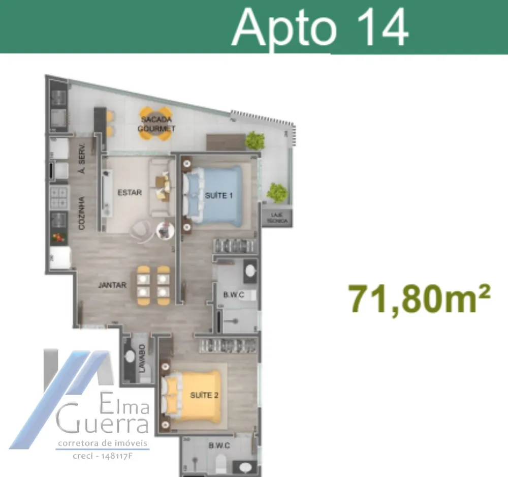 Apartamento, 2 quartos, 71 m² - Foto 12