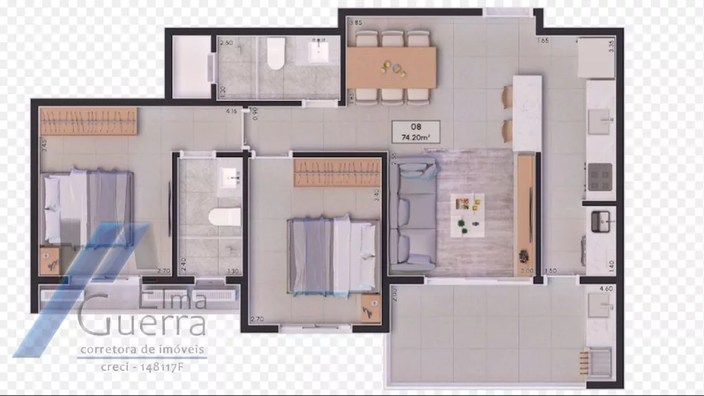 Apartamento, 2 quartos, 75 m² - Foto 2