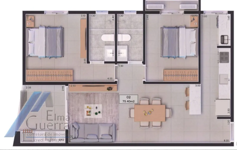 Apartamento, 2 quartos, 73 m² - Foto 3