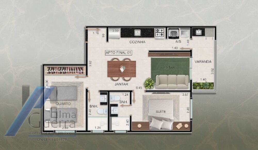 Apartamento à venda com 2 quartos, 75m² - Foto 10