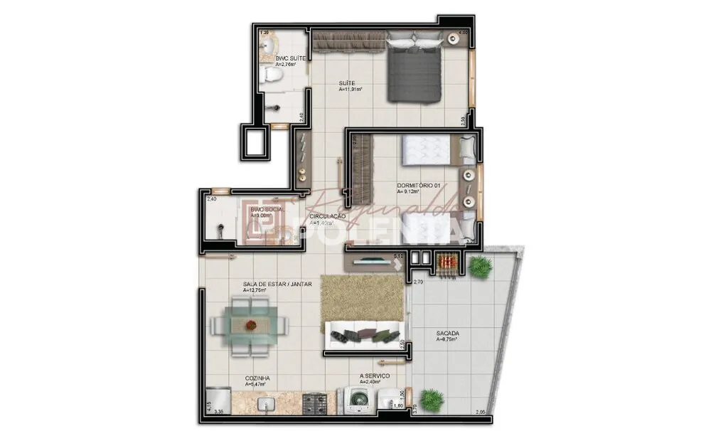 Apartamento, 2 quartos, 69 m² - Foto 3