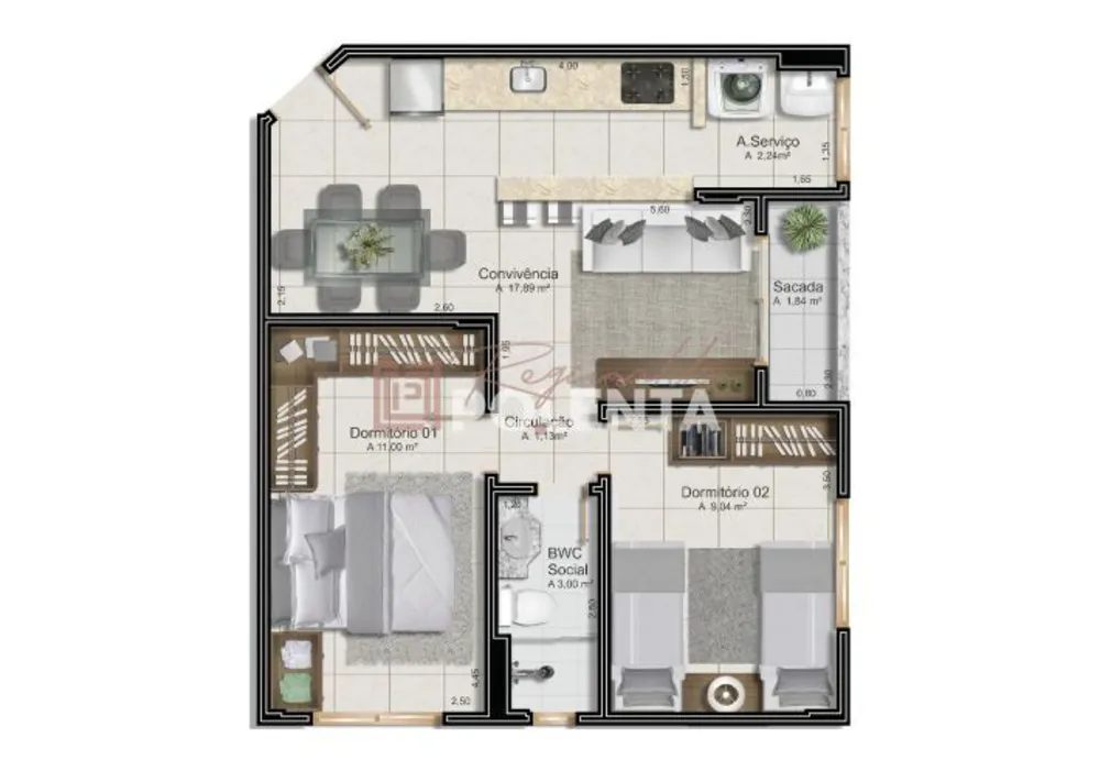 Apartamento, 2 quartos, 52 m² - Foto 10