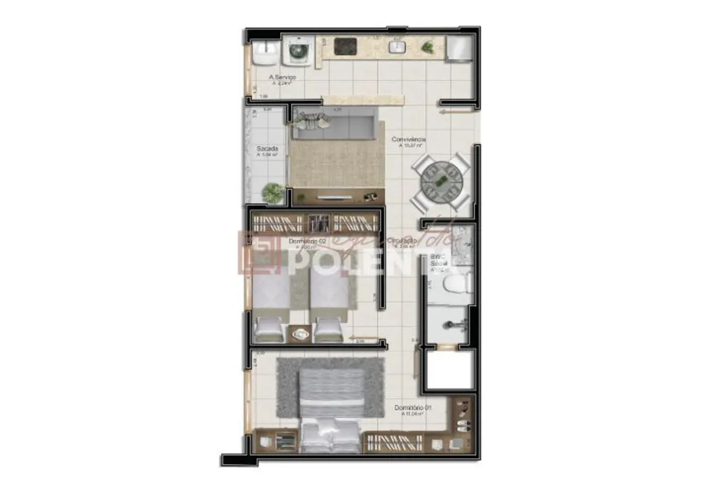 Apartamento, 2 quartos, 52 m² - Foto 9