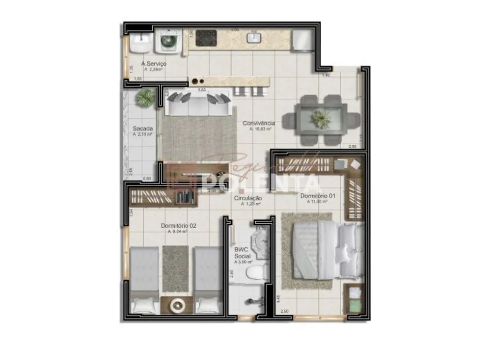 Apartamento, 2 quartos, 52 m² - Foto 8
