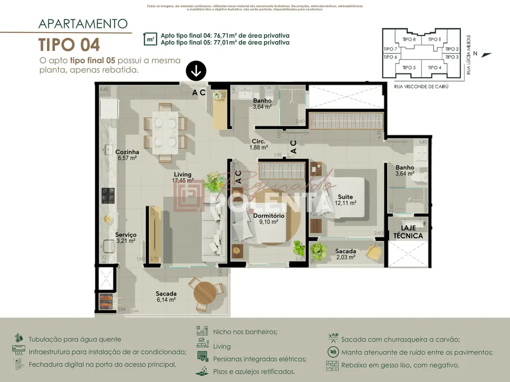Apartamento, 2 quartos, 74 m² - Foto 12