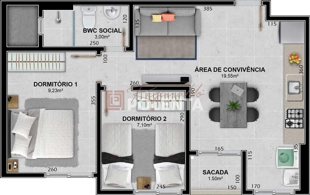Apartamento, 2 quartos, 46 m² - Foto 10