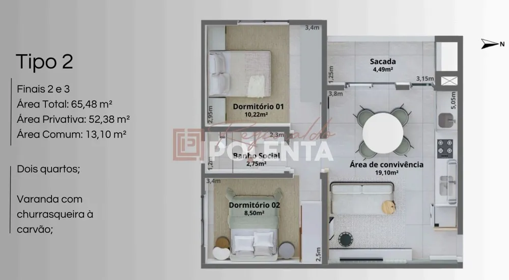 Apartamento, 2 quartos, 52 m² - Foto 14