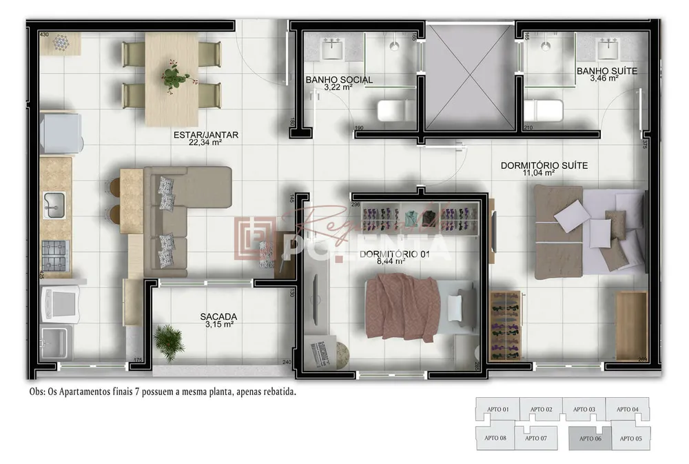 Apartamento, 2 quartos, 61 m² - Foto 11
