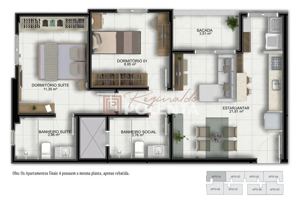 Apartamento, 2 quartos, 61 m² - Foto 9