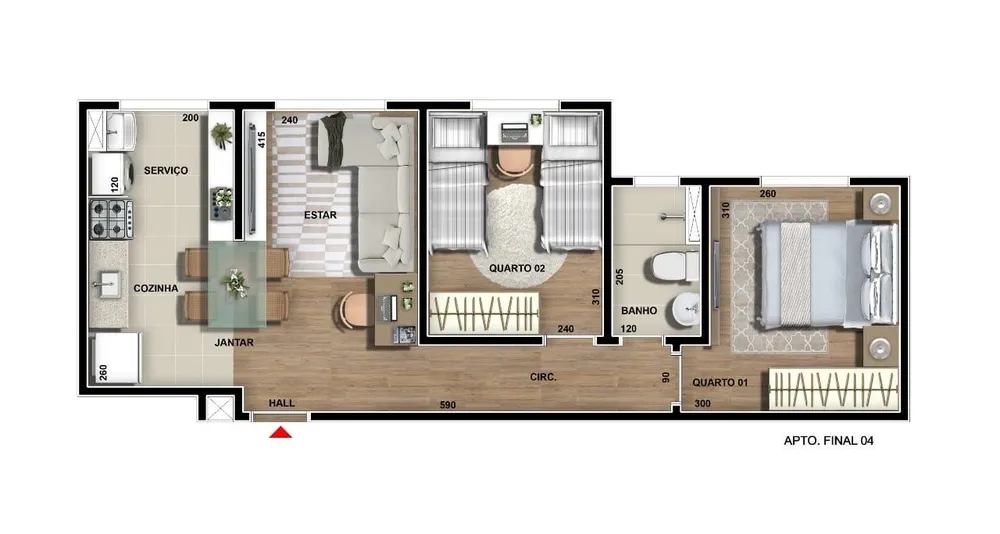Apartamento, 2 quartos - Foto 14