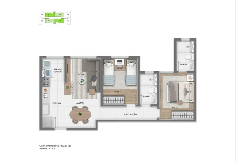 Apartamento, 2 quartos, 52 m² - Foto 8
