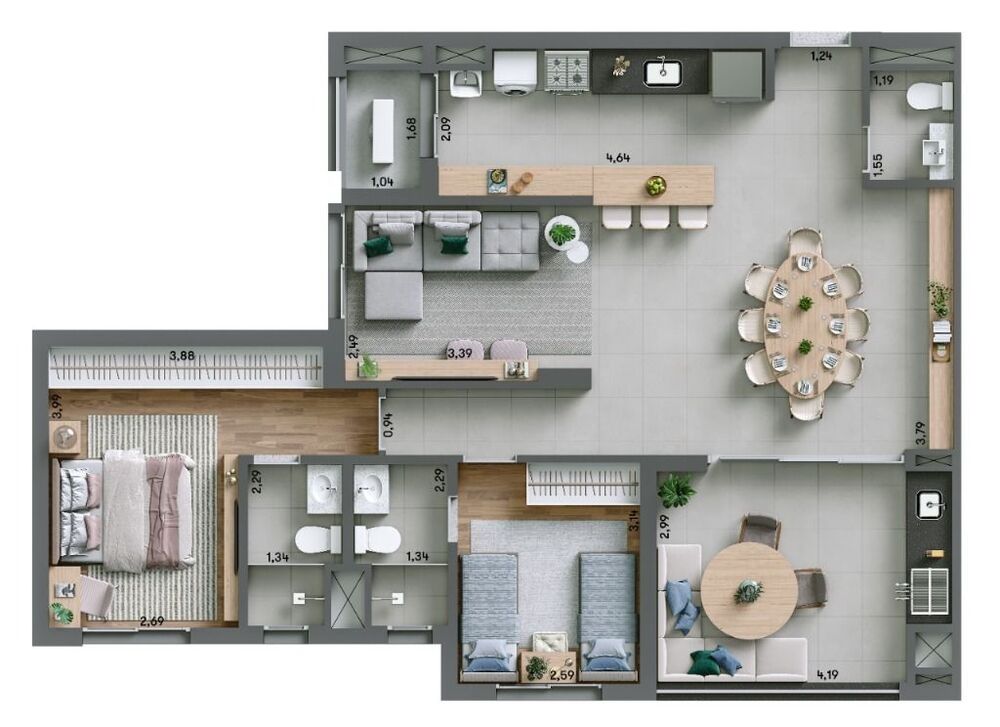 Apartamento, 3 quartos, 135 m² - Foto 3