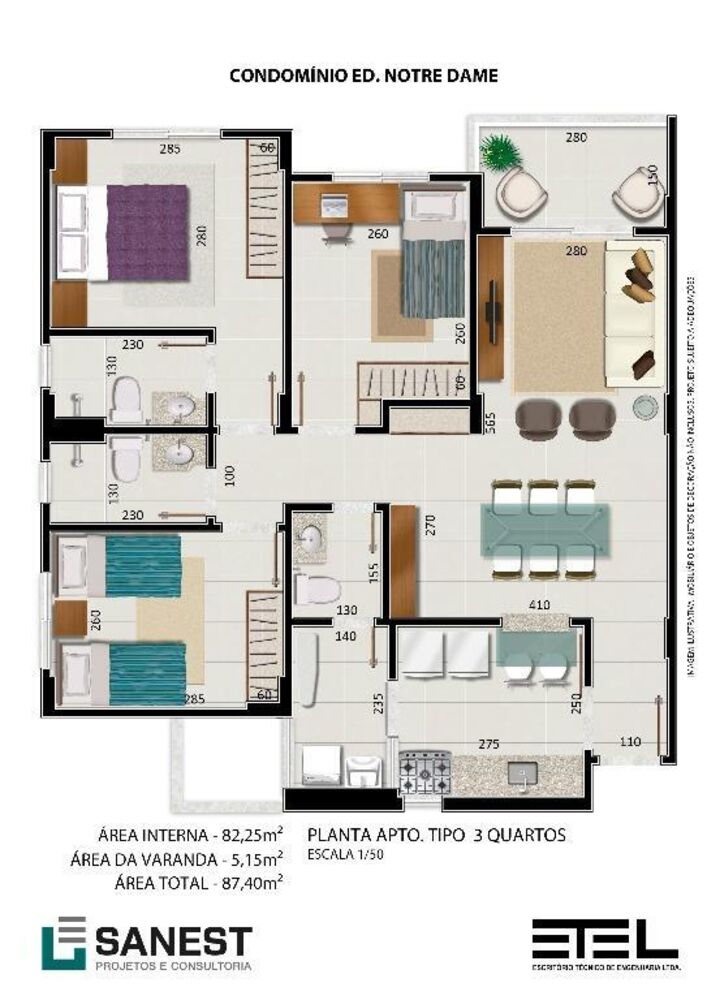 Apartamento, 3 quartos, 87 m² - Foto 3