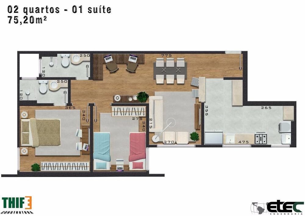 Apartamento à venda com 2 quartos, 75m² - Foto 3