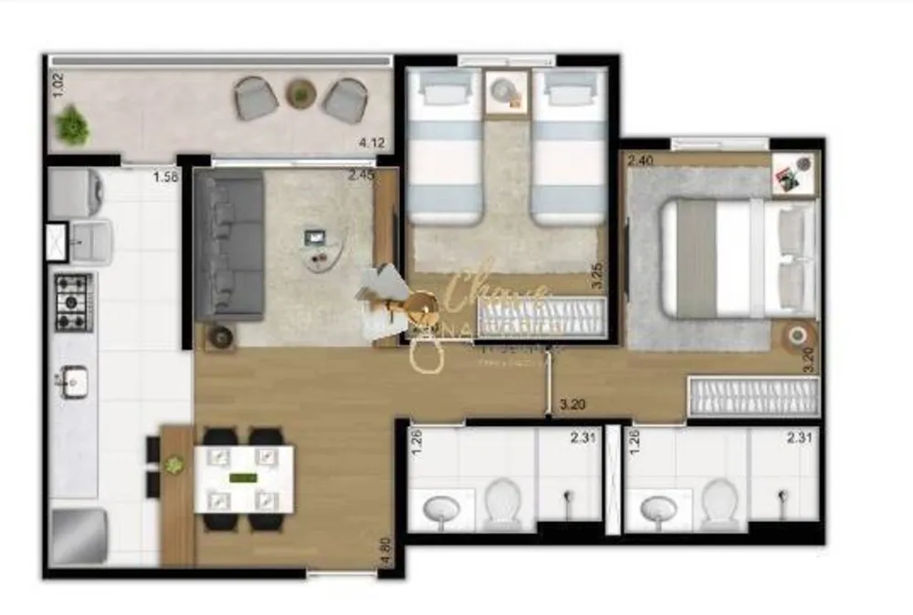 Apartamento, 2 quartos, 55 m² - Foto 4