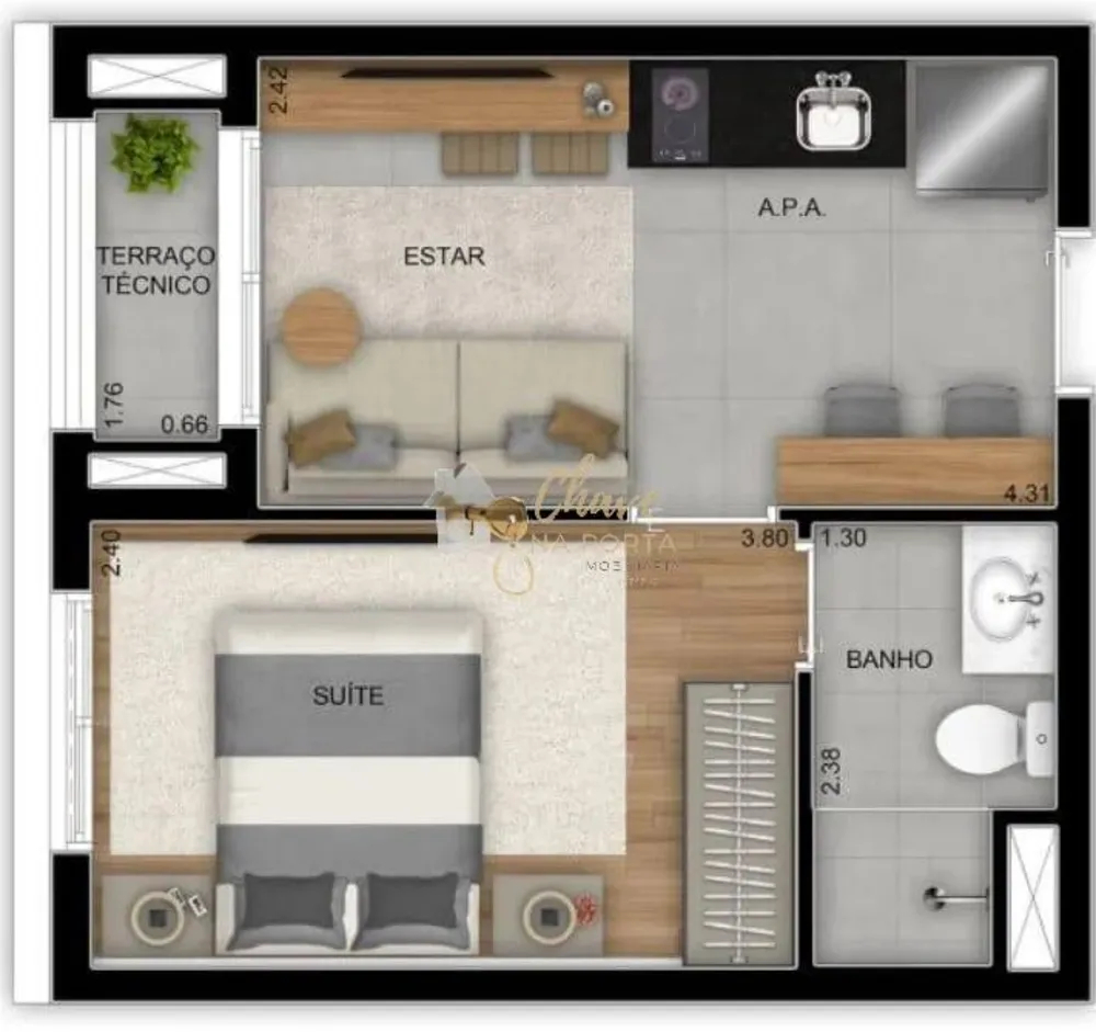 Kitnet-Studio, 28 m² - Foto 5