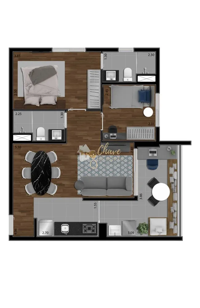 Apartamento, 2 quartos, 59 m² - Foto 8