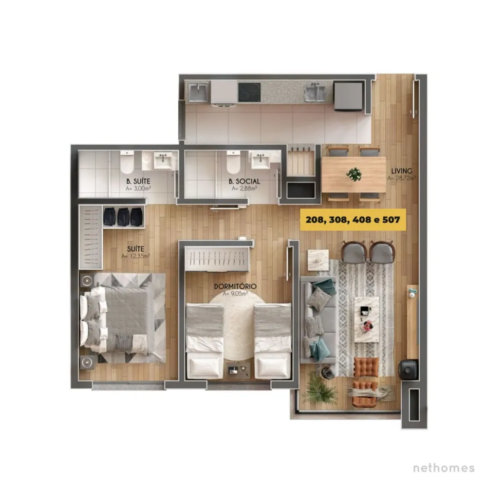 Apartamento, 2 quartos, 65 m² - Foto 9