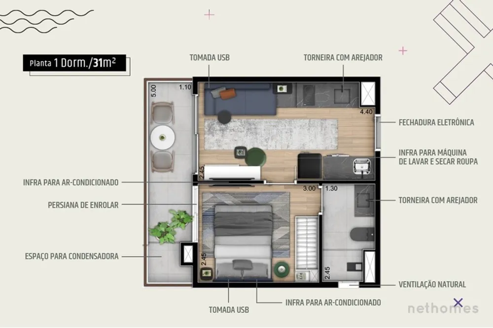 Apartamento, 1 quarto, 31 m² - Foto 1