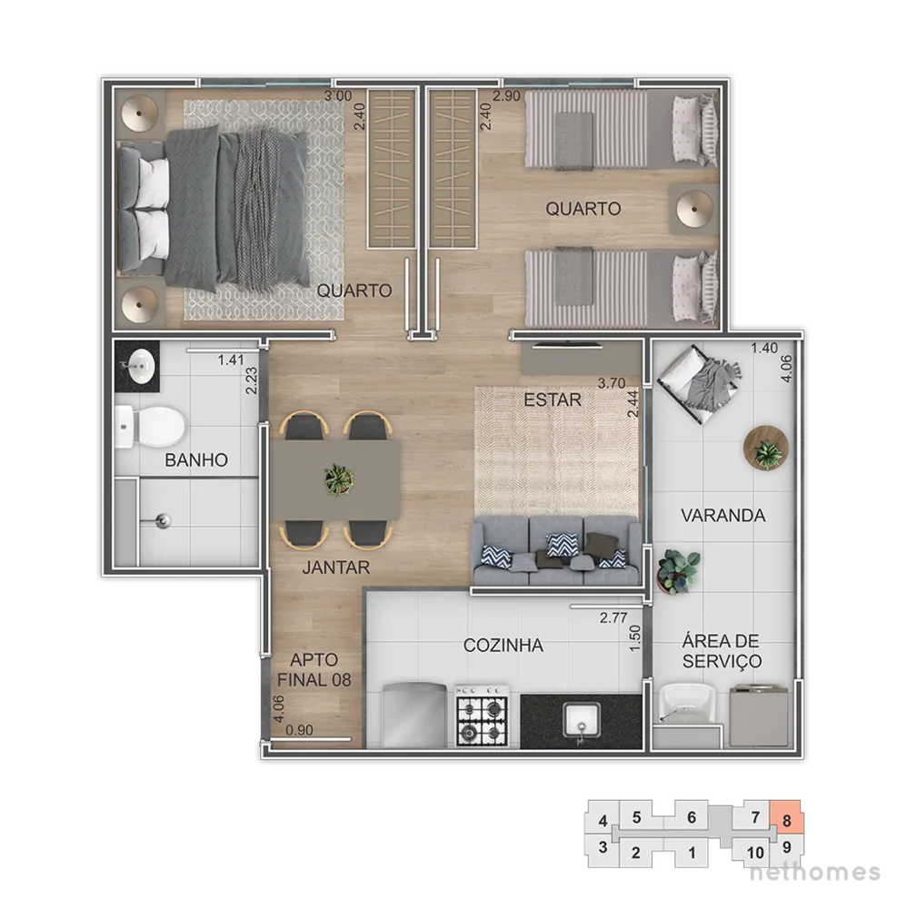 Apartamento, 2 quartos, 40 m² - Foto 4