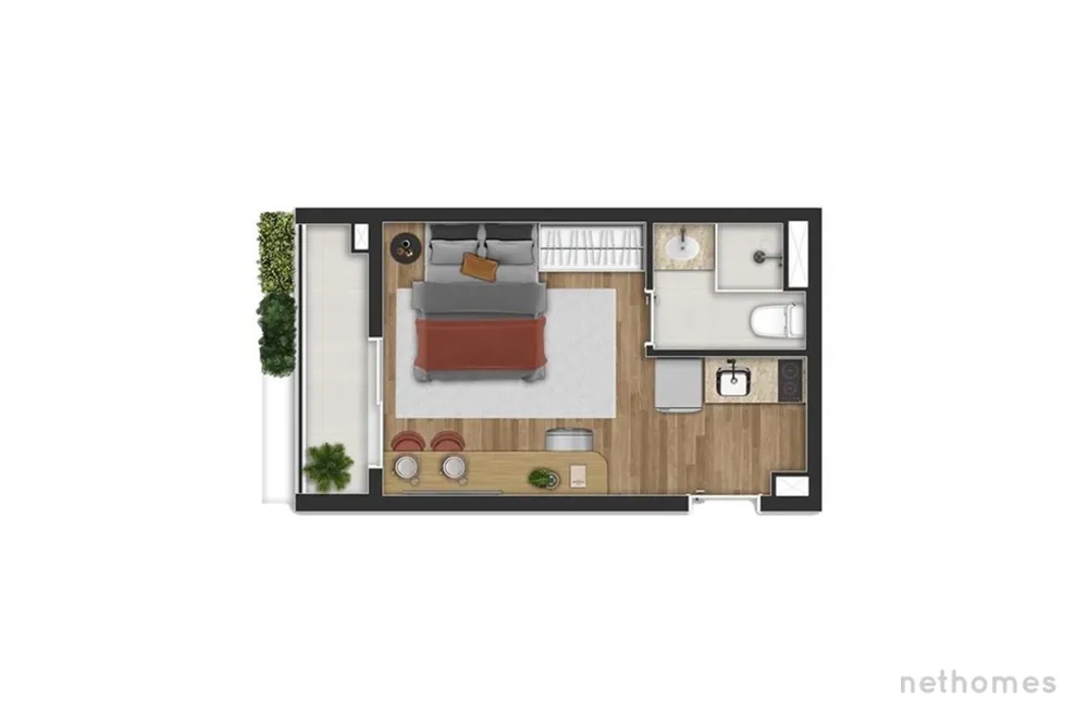 Apartamento, 1 quarto, 23 m² - Foto 2