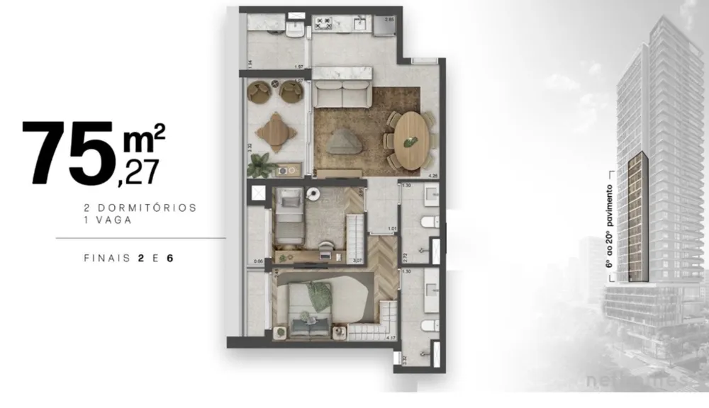 Apartamento, 2 quartos, 75 m² - Foto 10