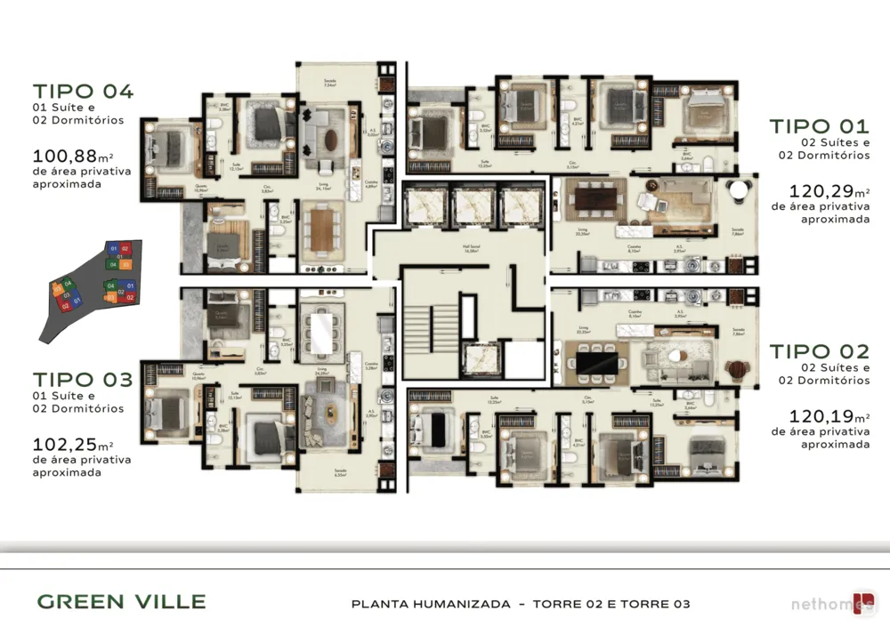 Apartamento, 3 quartos, 102 m² - Foto 1