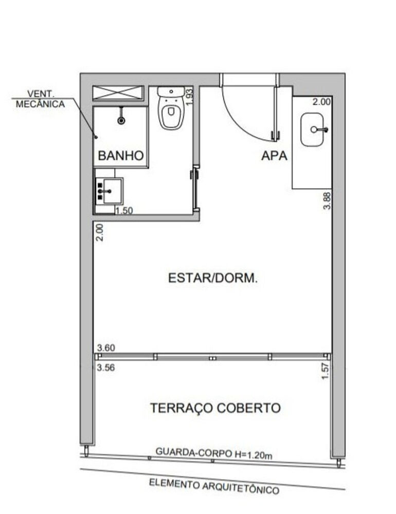 Apartamento, 1 quarto, 23 m² - Foto 6