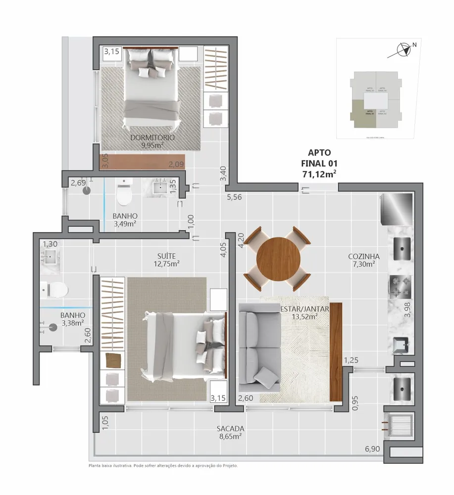 Apartamento, 2 quartos, 71 m² - Foto 10