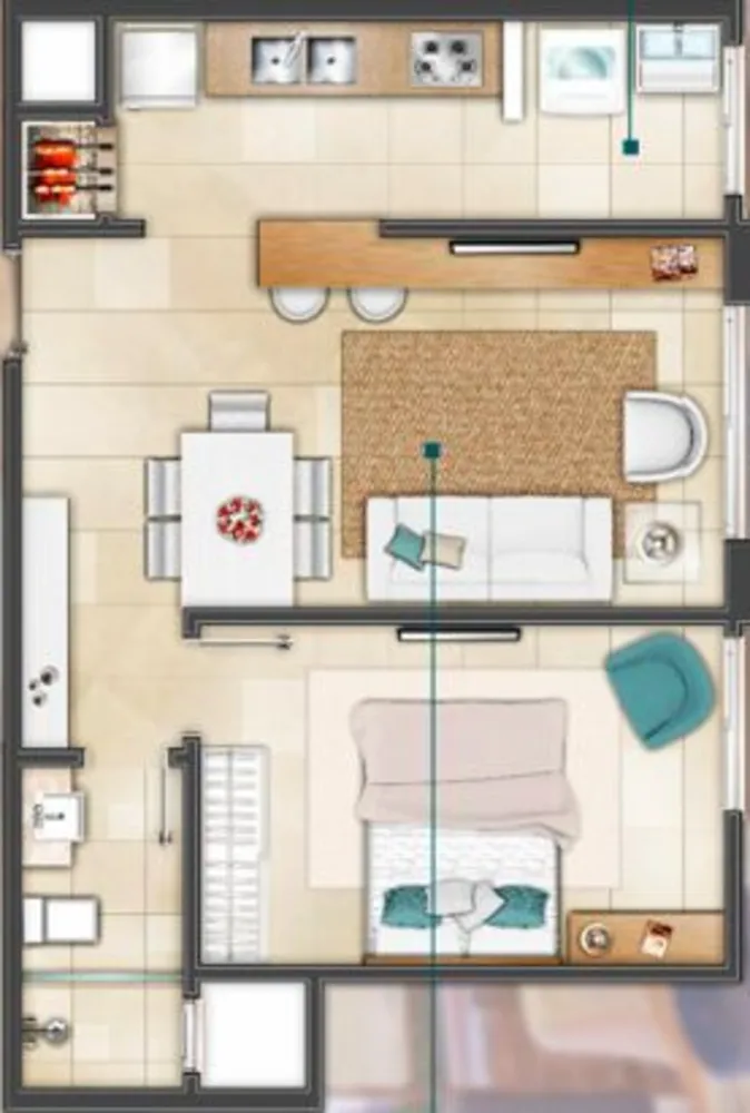 Apartamento, 1 quarto, 50 m² - Foto 1