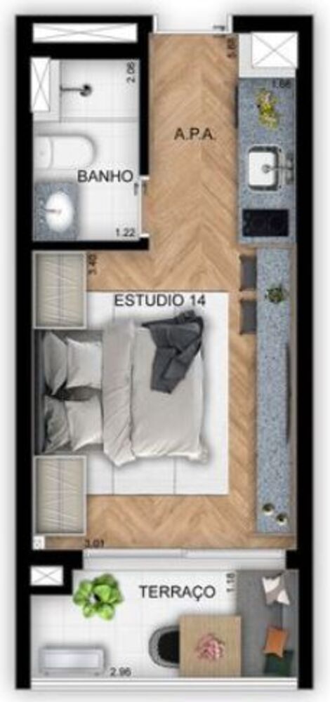 Apartamento, 1 quarto, 36 m² - Foto 18