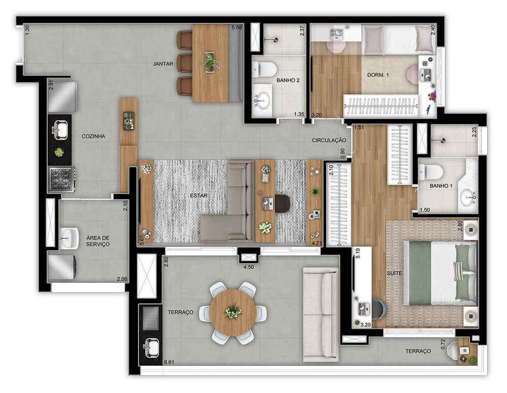 Apartamento, 3 quartos, 206 m² - Foto 3