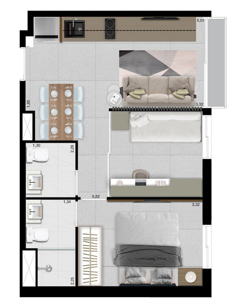 Apartamento, 2 quartos, 38 m² - Foto 9