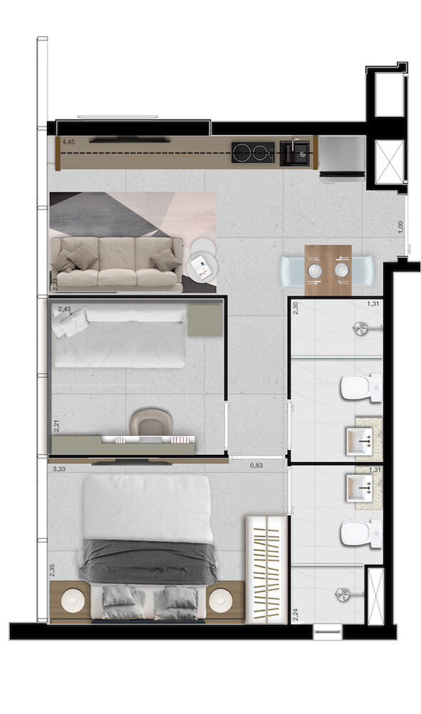 Apartamento, 2 quartos, 38 m² - Foto 10