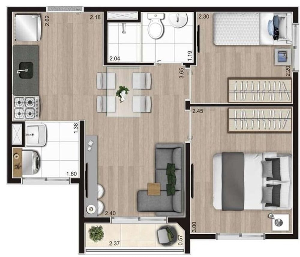Apartamento, 2 quartos, 37 m² - Foto 4