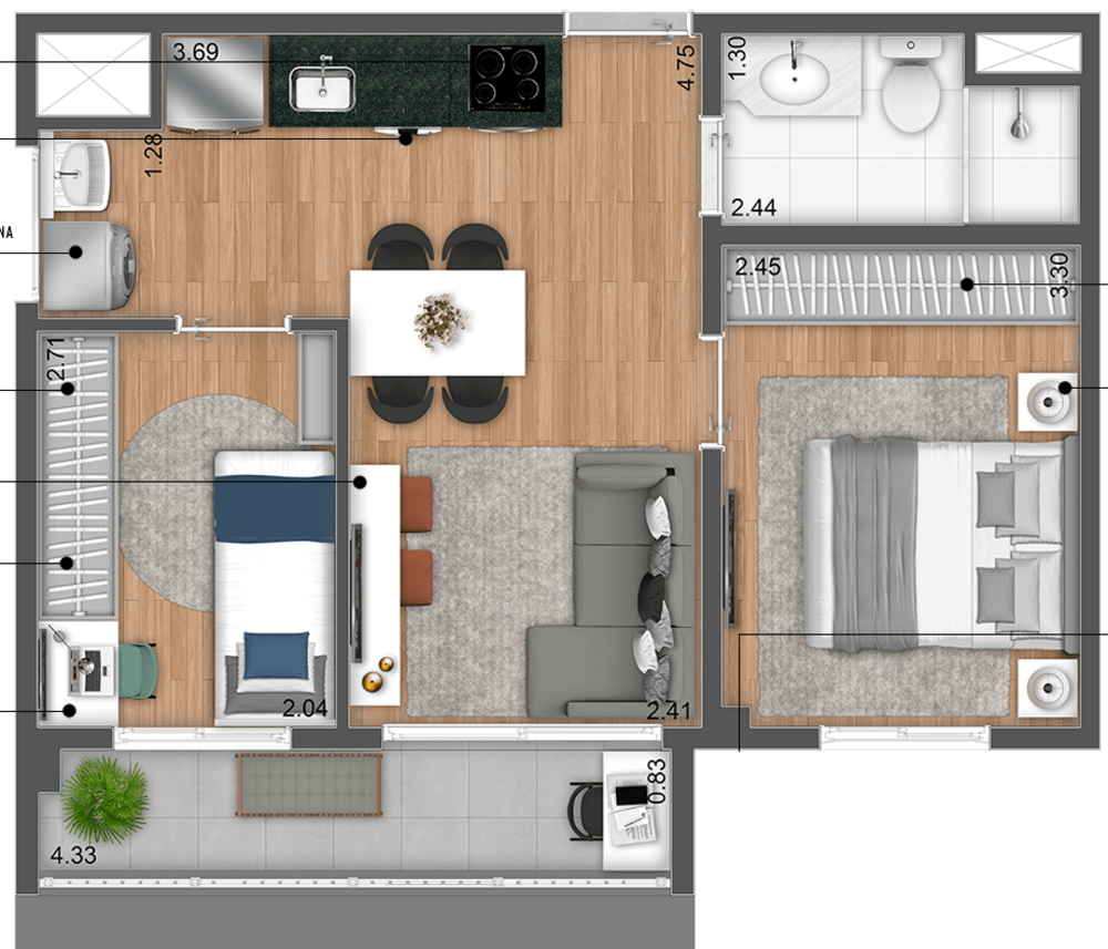 Apartamento, 2 quartos, 40 m² - Foto 16