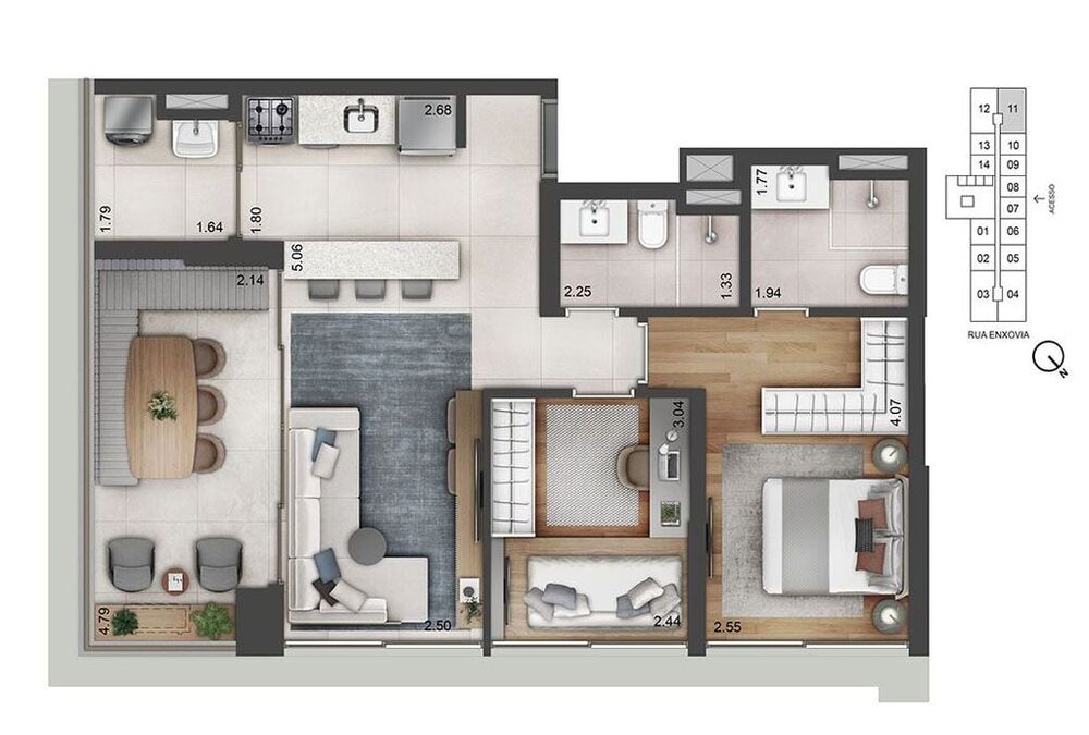 Apartamento, 1 quarto, 41 m² - Foto 11